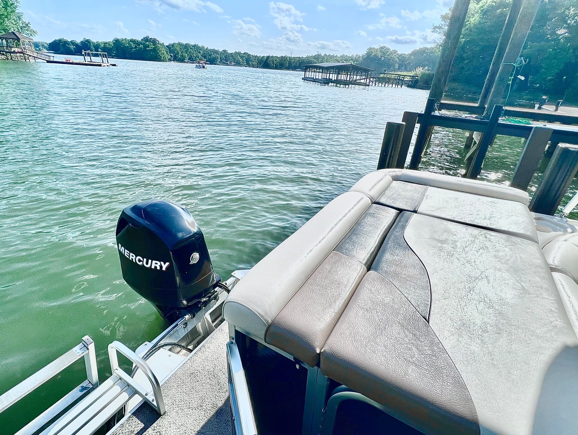 Pontoon boat ready for a day on Lake Wylie