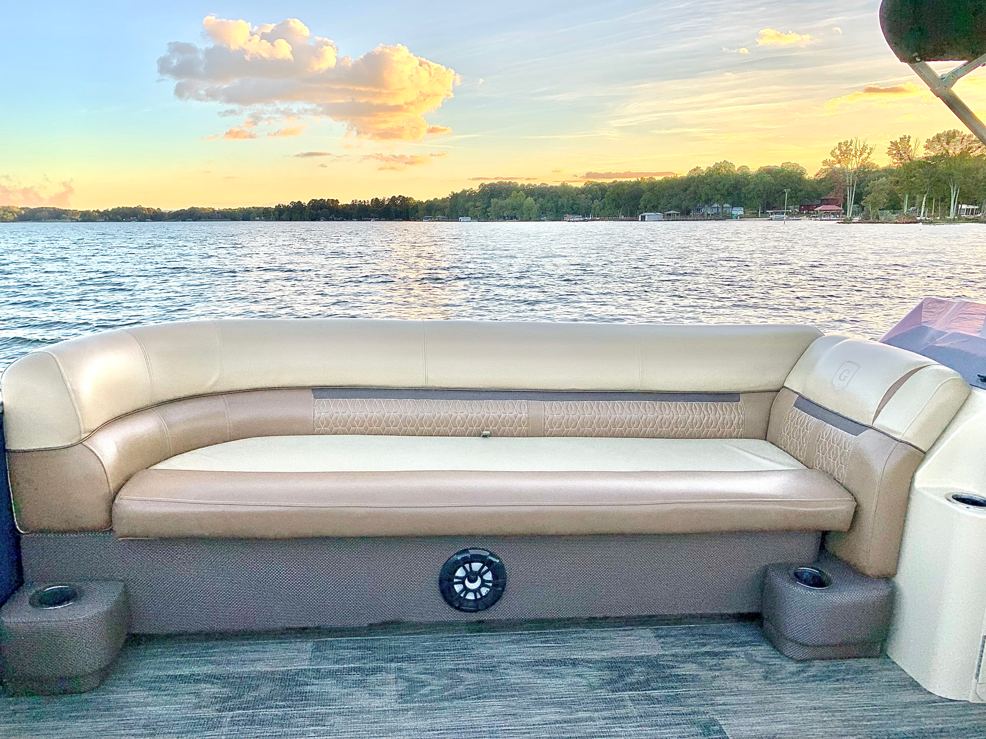 Friends relaxing together on the boat