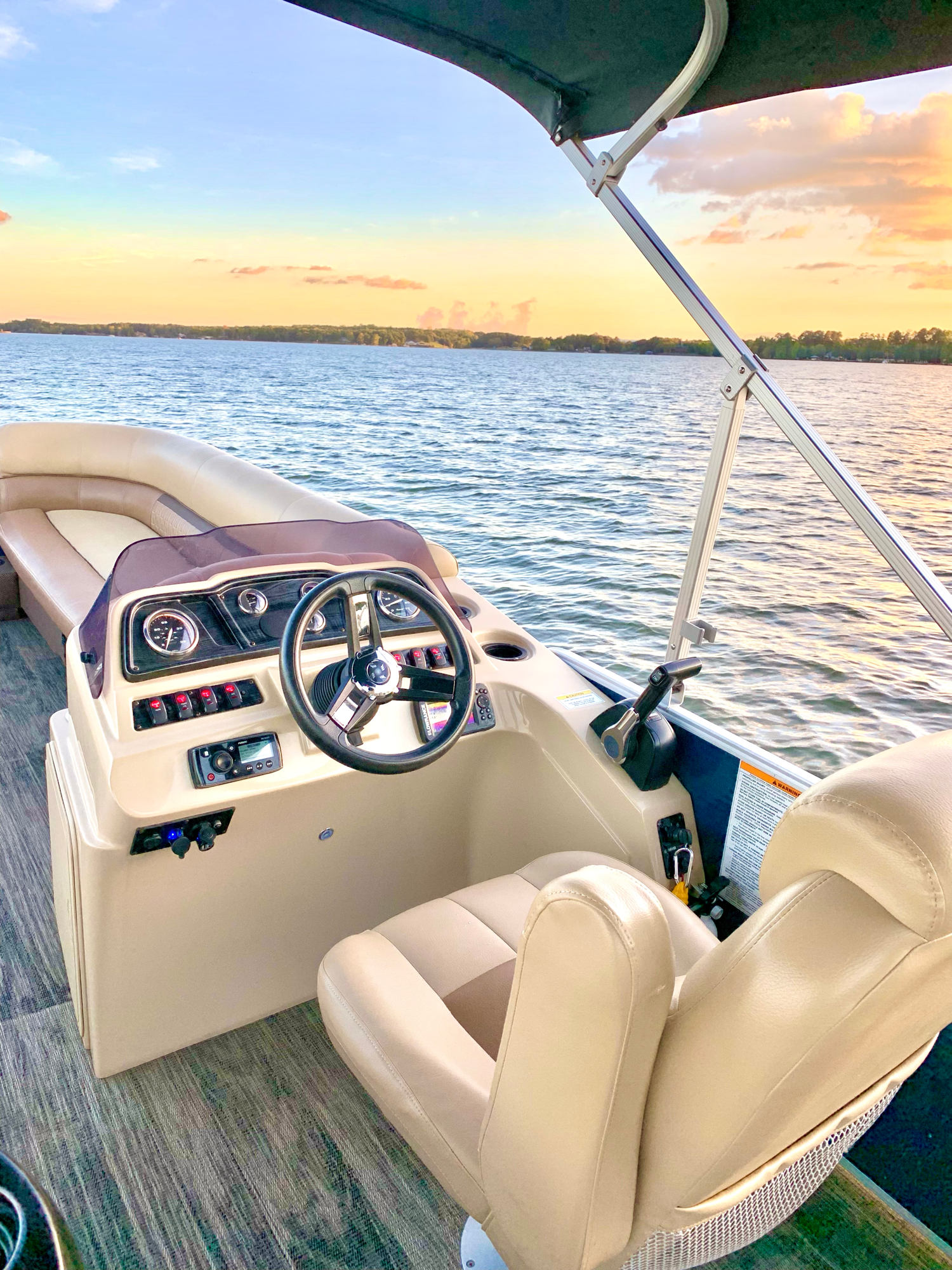 Pontoon boat detail and seating